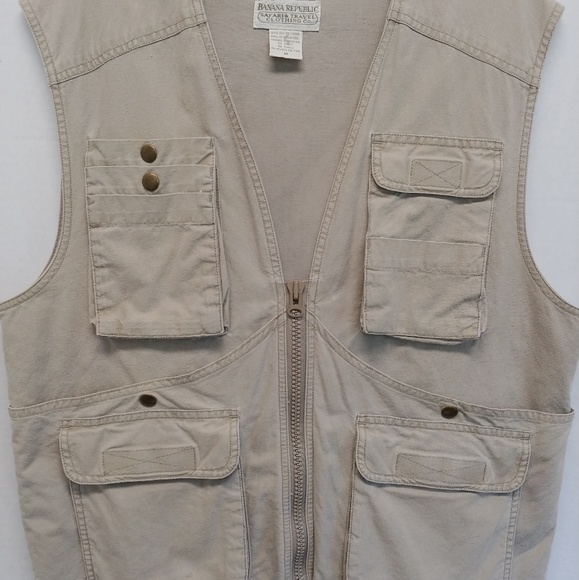 VTG Banana Republic Safari & Travel Outdoor Vest - Picture 1 of 8